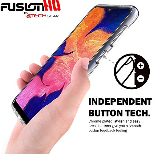 [Fusion HD Case] Shockproof Fused Gel Bumper & Hard Back Slim Clear Cover for Samsung Galaxy A10
