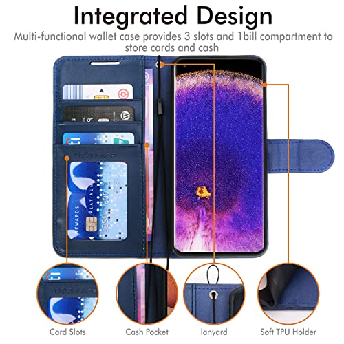 [Wallet Case] Protective Cover with Cash & Card Holder, Stand and Wrist Strap For Oppo Find X5 5G