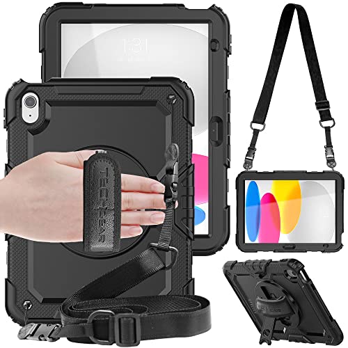 [UTILITY Case] Full Body Shockproof Case with Stand, Hand & Shoulder Strap for Apple iPad 11th & 10th Generation, iPad 2025 / 2022
