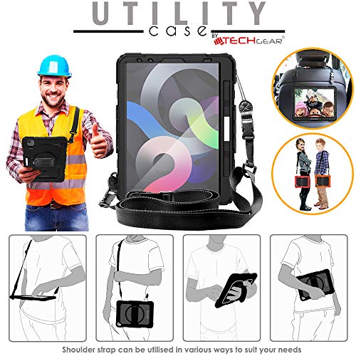 [UTILITY Case] Full Body Shockproof Case with Stand, Hand & Shoulder Strap for Apple iPad Air 5 / Air 4 10.9"