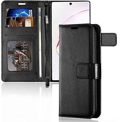 [Wallet Case] Protective Cover with Cash & Card Holder, Stand and Wrist Strap For Samsung Note 10