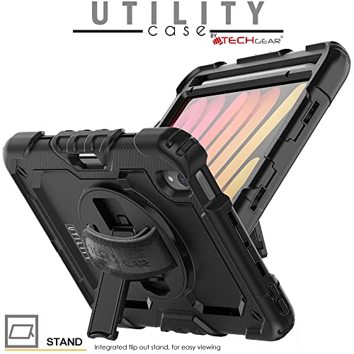 [UTILITY Case] Full Body Shockproof Case with Stand, Hand & Shoulder Strap for Apple iPad Mini 7 / Mini 6 8.3" [7th / 6th Generation]