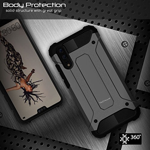 [Tough Armoured Case] ShockProof Dual-Layer Protective Heavy Duty Cover for Huawei P20