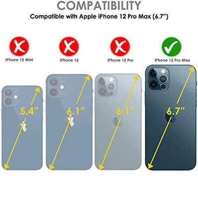 [Fusion Armour Case] Premium Slim Hybrid Tough Heavy Duty, Clear Back Bumper Case for iPhone 12 Pro Max