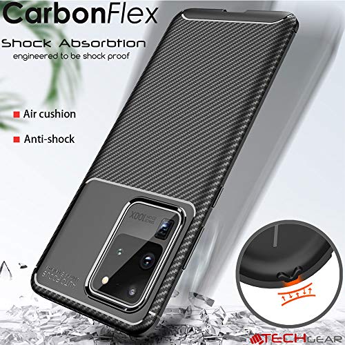 [CarbonFlex Case] Premium Shockproof Soft Slim Cover with Carbon Fibre Effect For Samsung  Galaxy S20 Ultra