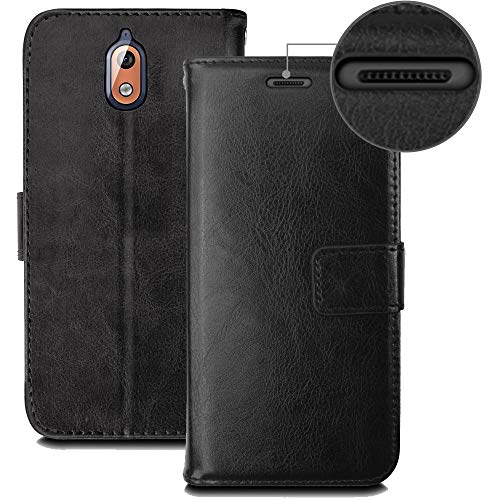[Wallet Case] Protective Cover with Cash & Card Holder, Stand and Wrist Strap For Nokia 3.1