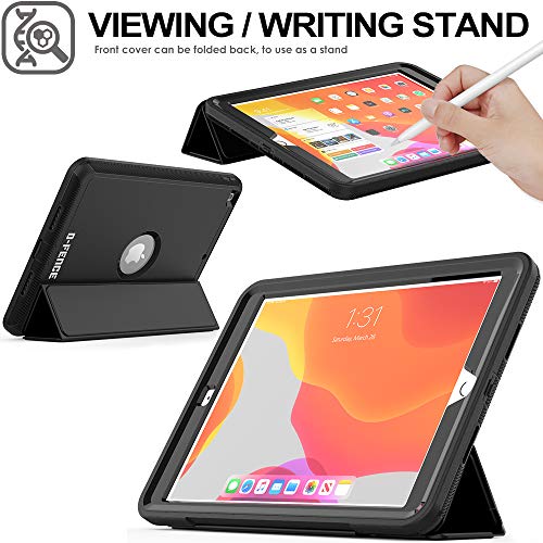 [D-FENCE Case] Tough & Rugged Smart Case For Apple iPad 10.2" 9th, 8th, 7th Generation