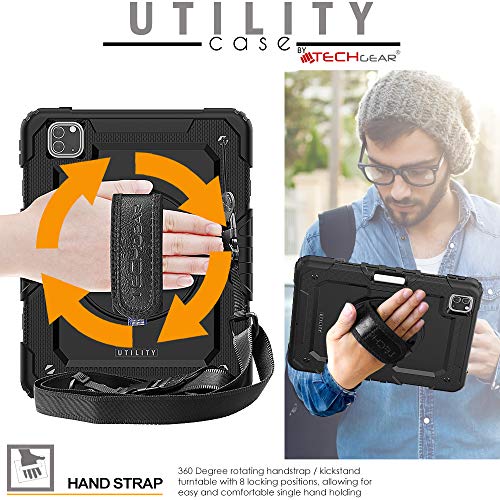 [UTILITY Case] Full Body Shockproof Case with Stand, Hand & Shoulder Strap for Apple iPad Pro 11" 2022 & 2021 [4th & 3rd Generations]