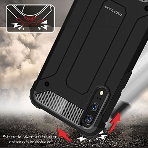 [Tough Armoured Case] ShockProof Dual-Layer Protective Heavy Duty Cover for Huawei P20
