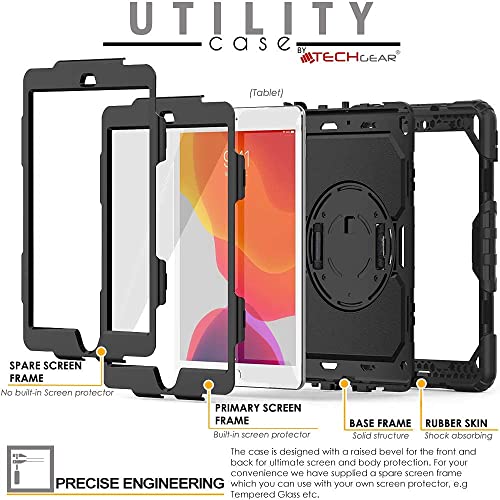 [UTILITY Case] Full Body Shockproof Case with Stand, Hand & Shoulder Strap for Apple iPad 10.2" 2021 - 2019 [9th/8th/7th Generation]