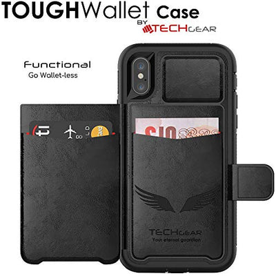 Tough Armoured Wallet 360 ShockProof Case with Card Slots & Stand for Apple iPhone XS Max