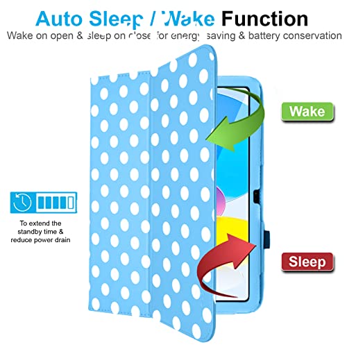 [Folio Case] Smart Cover Stand with Auto Sleep/Wake & Hand Strap For Apple iPad 11th & 10th Generation, iPad 2025 / 2022