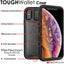 Tough Armoured Wallet 360 ShockProof Case with Card Slots & Stand for Apple iPhone XS Max