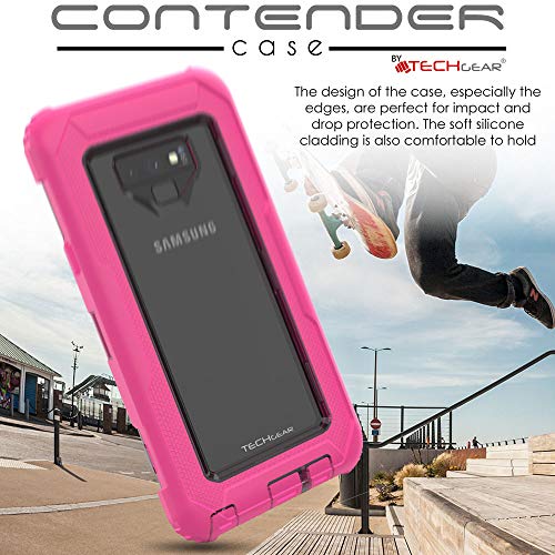 [Contender Case] Samsung Galaxy Note 9 Heavy Duty Case with Built-in Screen Protector, 360 [Full Body] Protective Cover with Kick Stand
