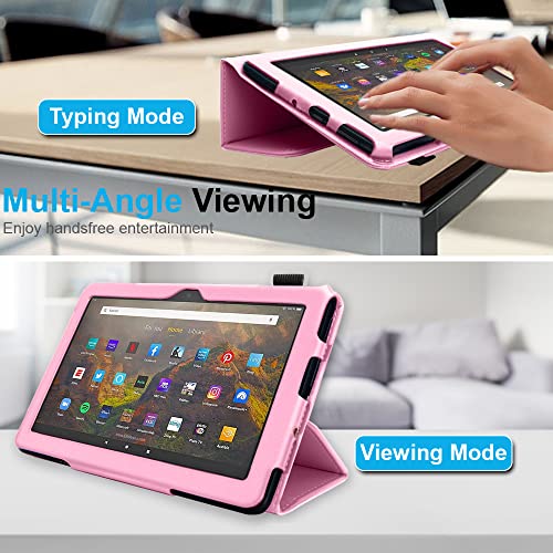 [Folio Case] Smart Cover Stand with Auto Sleep/Wake & Hand Strap For Amazon Fire HD 10" / HD 10" Plus (2021/11th Generation)