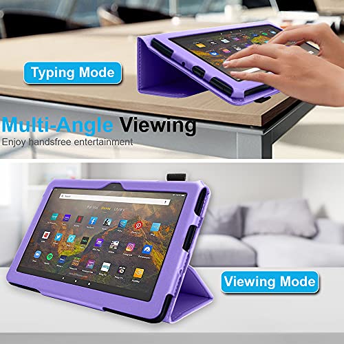 [Folio Case] Smart Cover Stand with Auto Sleep/Wake & Hand Strap For Amazon Fire HD 10" / HD 10" Plus (2021/11th Generation)