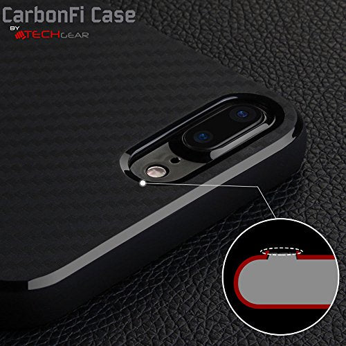 [CarbonFi Case] Flexible Shockproof  Slim Fit Case Cover with Carbon Fibre Detailing for iPhone 8 Plus / 7 Plus
