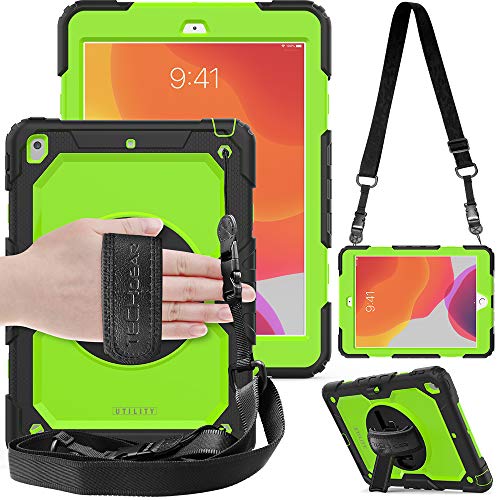 [UTILITY Case] Full Body Shockproof Case with Stand, Hand & Shoulder Strap for Apple iPad 10.2" 2021 - 2019 [9th/8th/7th Generation]
