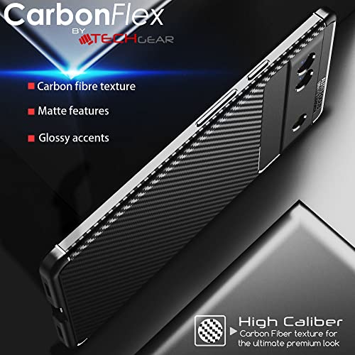 [CarbonFlex Case] Premium Shockproof Soft Slim Cover with Carbon Fibre Effect For Google Pixel 6a