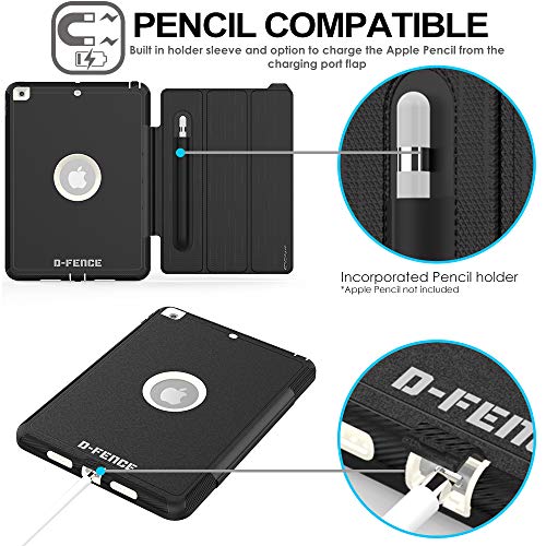 [D-FENCE Case] Tough & Rugged Smart Case For Apple iPad 10.2" 9th, 8th, 7th Generation