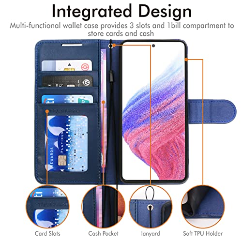 [Wallet Case] Protective Cover with Cash & Card Holder, Stand and Wrist Strap For Samsung Galaxy A13