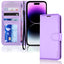 [Wallet Case] Protective Cover with Cash & Card Holder, Stand and Wrist Strap For Apple iPhone 14 Pro