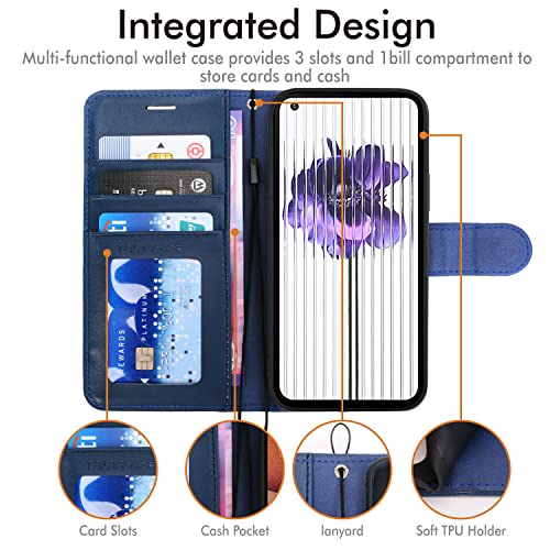 [Wallet Case] Protective Cover with Cash & Card Holder, Stand and Wrist Strap For Nothing Phone 1