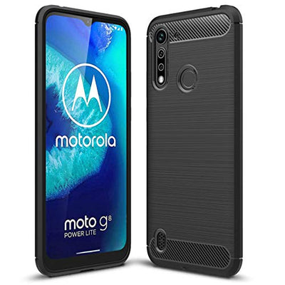 [Stealth Case] Motorola Moto G8 Lite Power Soft Protective Slim Cover with Carbon Fibre Detailing