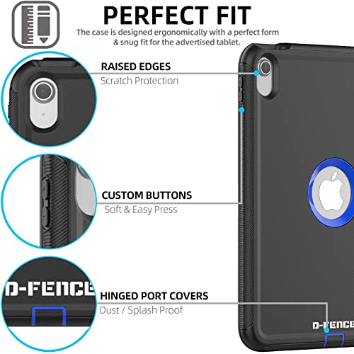 [D-FENCE Case] Tough & Rugged Smart Case For Apple iPad 11th & 10th Generation, iPad 2025 / 2022