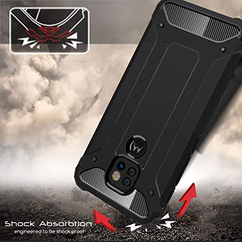 [Tough Armoured Case] ShockProof Dual-Layer Protective Heavy Duty Cover for Motorola Moto G9 Play