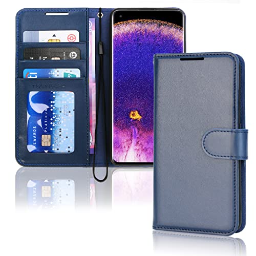 [Wallet Case] Protective Cover with Cash & Card Holder, Stand and Wrist Strap For Oppo Find X5 5G