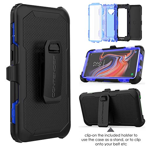 [Contender Case] Samsung Galaxy Note 9 Heavy Duty Case with Built-in Screen Protector, 360 [Full Body] Protective Cover with Kick Stand