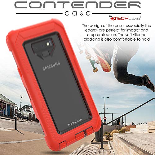 [Contender Case] Samsung Galaxy Note 9 Heavy Duty Case with Built-in Screen Protector, 360 [Full Body] Protective Cover with Kick Stand