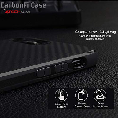 [CarbonFi Case] Flexible Shockproof  Slim Fit Case Cover with Carbon Fibre Detailing for iPhone XR 6.1"