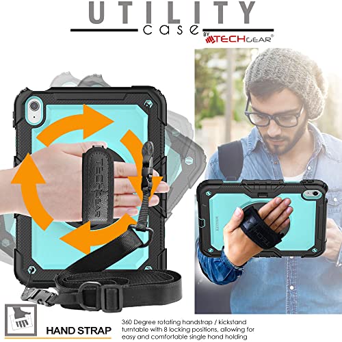 [UTILITY Case] Full Body Shockproof Case with Stand, Hand & Shoulder Strap for Apple iPad 11th & 10th Generation, iPad 2025 / 2022