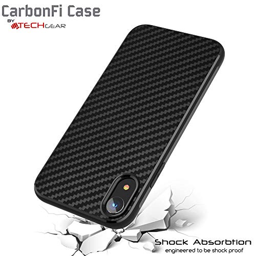 [CarbonFi Case] Flexible Shockproof  Slim Fit Case Cover with Carbon Fibre Detailing for iPhone XR 6.1"
