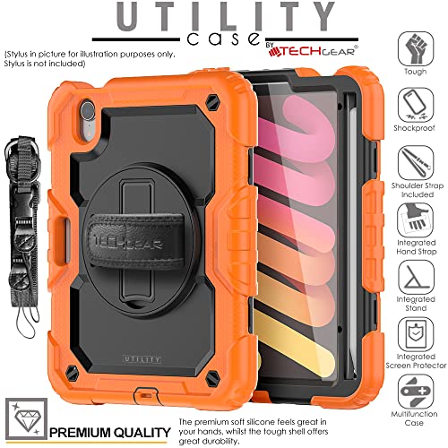[UTILITY Case] Full Body Shockproof Case with Stand, Hand & Shoulder Strap for Apple iPad Mini 7 / Mini 6 8.3" [7th / 6th Generation]