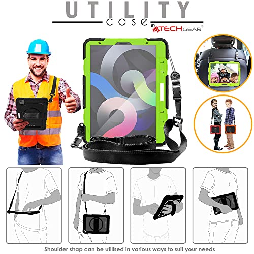 [UTILITY Case] Full Body Shockproof Case with Stand, Hand & Shoulder Strap for Apple iPad Air 5 / Air 4 10.9"
