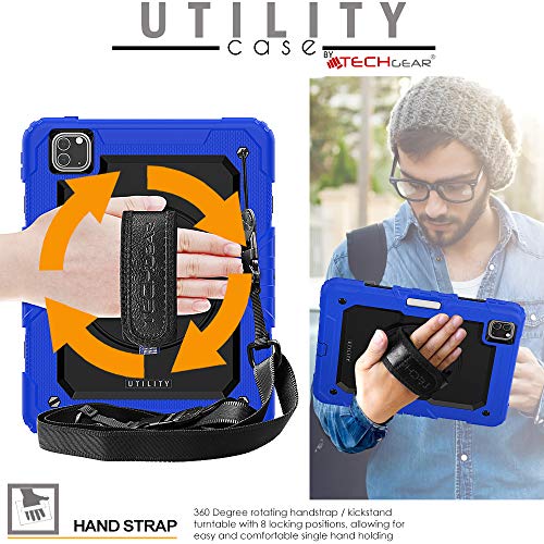[UTILITY Case] Full Body Shockproof Case with Stand, Hand & Shoulder Strap for Apple iPad Pro 11" 2022 & 2021 [4th & 3rd Generations]