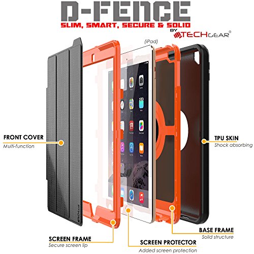 [D-FENCE Case] Tough & Rugged Smart Case For Apple iPad 9.7" (2018 / 2017)