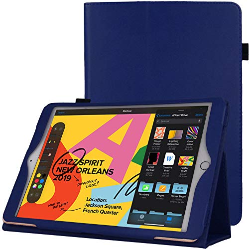 [Folio Case] Smart Cover Stand with Auto Sleep/Wake & Hand Strap For Apple iPad 10.2" 2021 / 2020 / 2019 [9th / 8th / 7th Generation]
