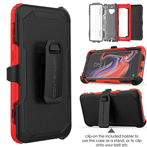 [Contender Case] Samsung Galaxy Note 9 Heavy Duty Case with Built-in Screen Protector, 360 [Full Body] Protective Cover with Kick Stand
