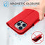 [Leather Wallet Case] Genuine Leather [RFID Blocking] Magnetic Flip Case with Card & Slots and Stand For iPhone 14 Pro Max