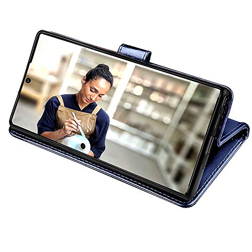 [Wallet Case] Protective Cover with Cash & Card Holder, Stand and Wrist Strap For Samsung Note 10