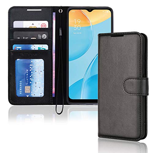 [Wallet Case] Protective Cover with Cash & Card Holder, Stand and Wrist Strap For Oppo A15 / A15s