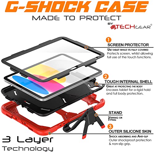 [G-SHOCK Case] Heavy Duty Long Survival Screen Protector Case for Apple iPad 11th & 10th Generation, iPad 2025 / 2022
