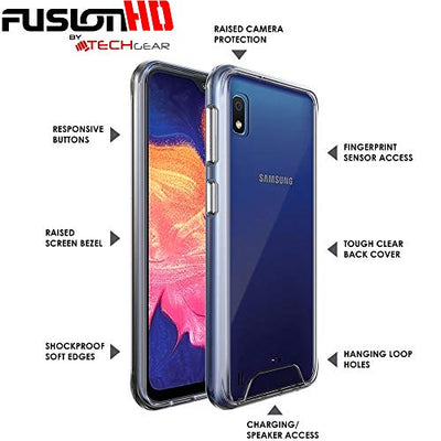 [Fusion HD Case] Shockproof Fused Gel Bumper & Hard Back Slim Clear Cover for Samsung Galaxy A20e