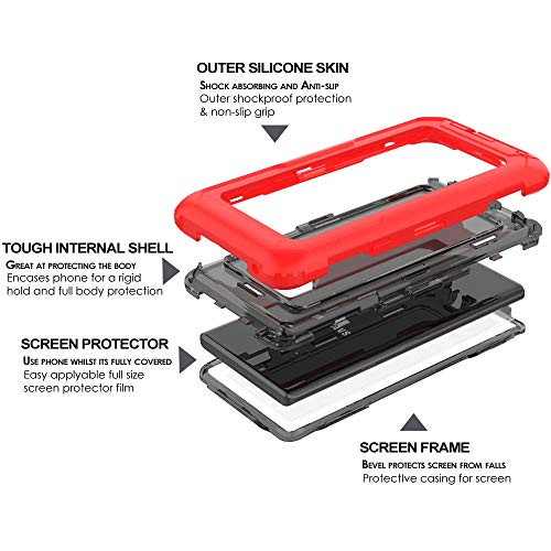 [Contender Case] Samsung Galaxy Note 9 Heavy Duty Case with Built-in Screen Protector, 360 [Full Body] Protective Cover with Kick Stand