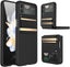 Samsung Galaxy Z Flip 4 Screen Protector Case, Z Flip 4 Case with Stylish Leather Hinge & Metal Trim, Hard PC Shockproof [Screen Protector] Case
