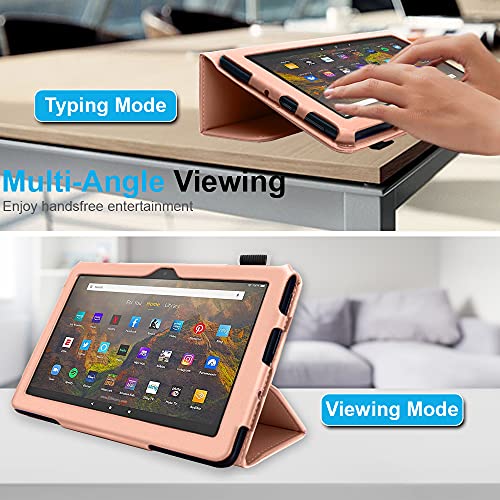 [Folio Case] Smart Cover Stand with Auto Sleep/Wake & Hand Strap For Amazon Fire HD 10" / HD 10" Plus (2021/11th Generation)